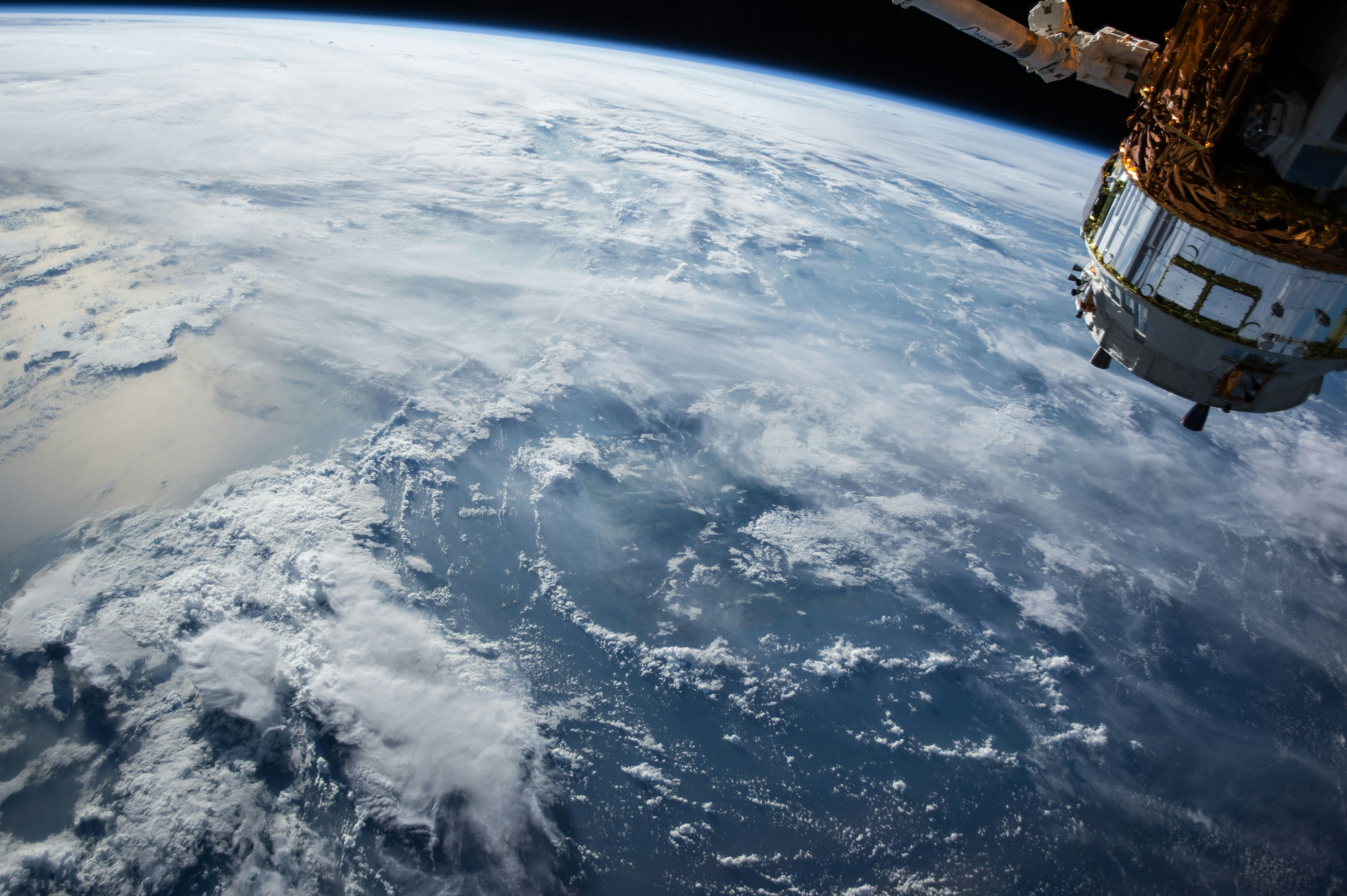 satellite against the background of the Earth