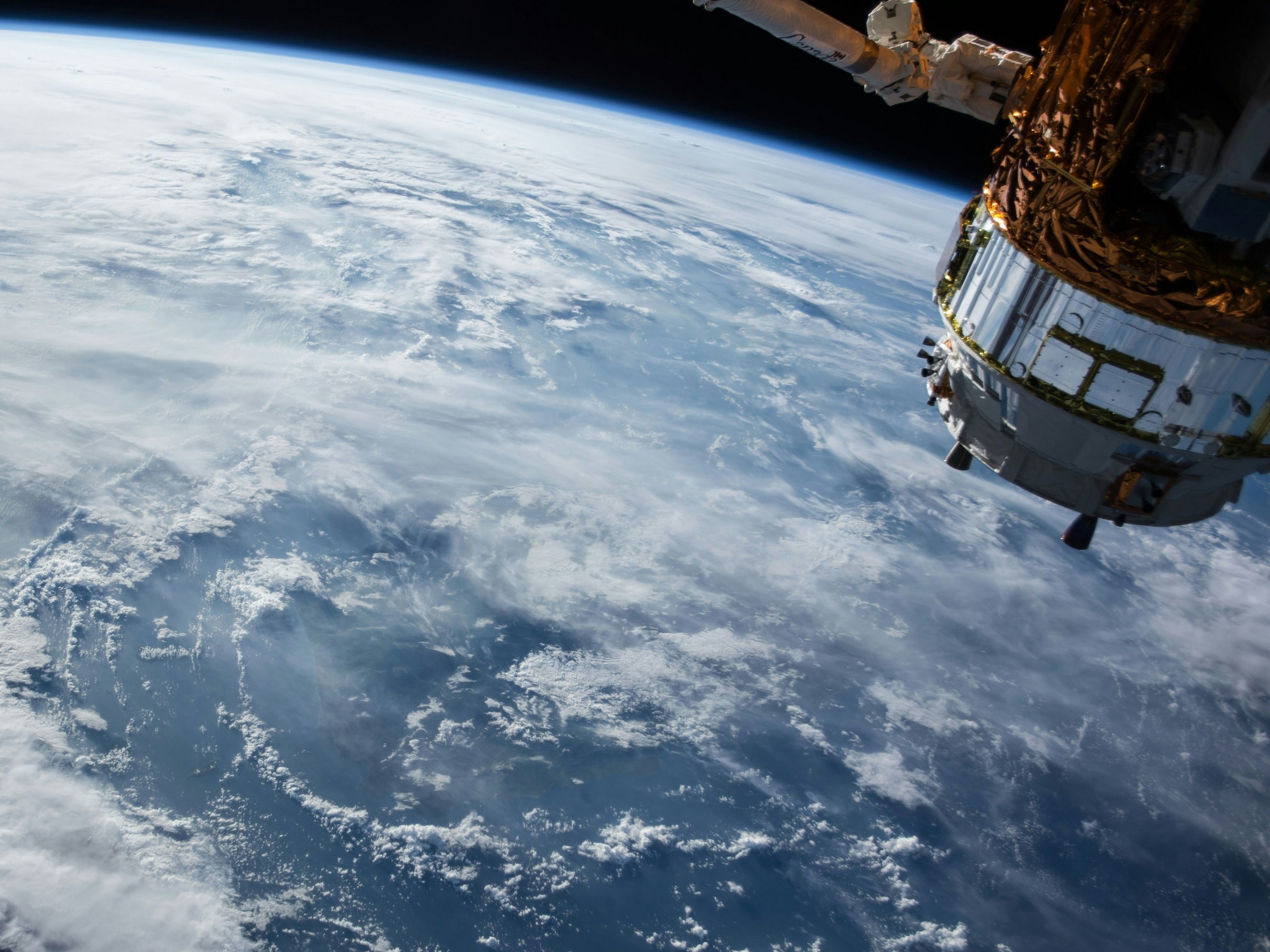 satellite against the background of the Earth